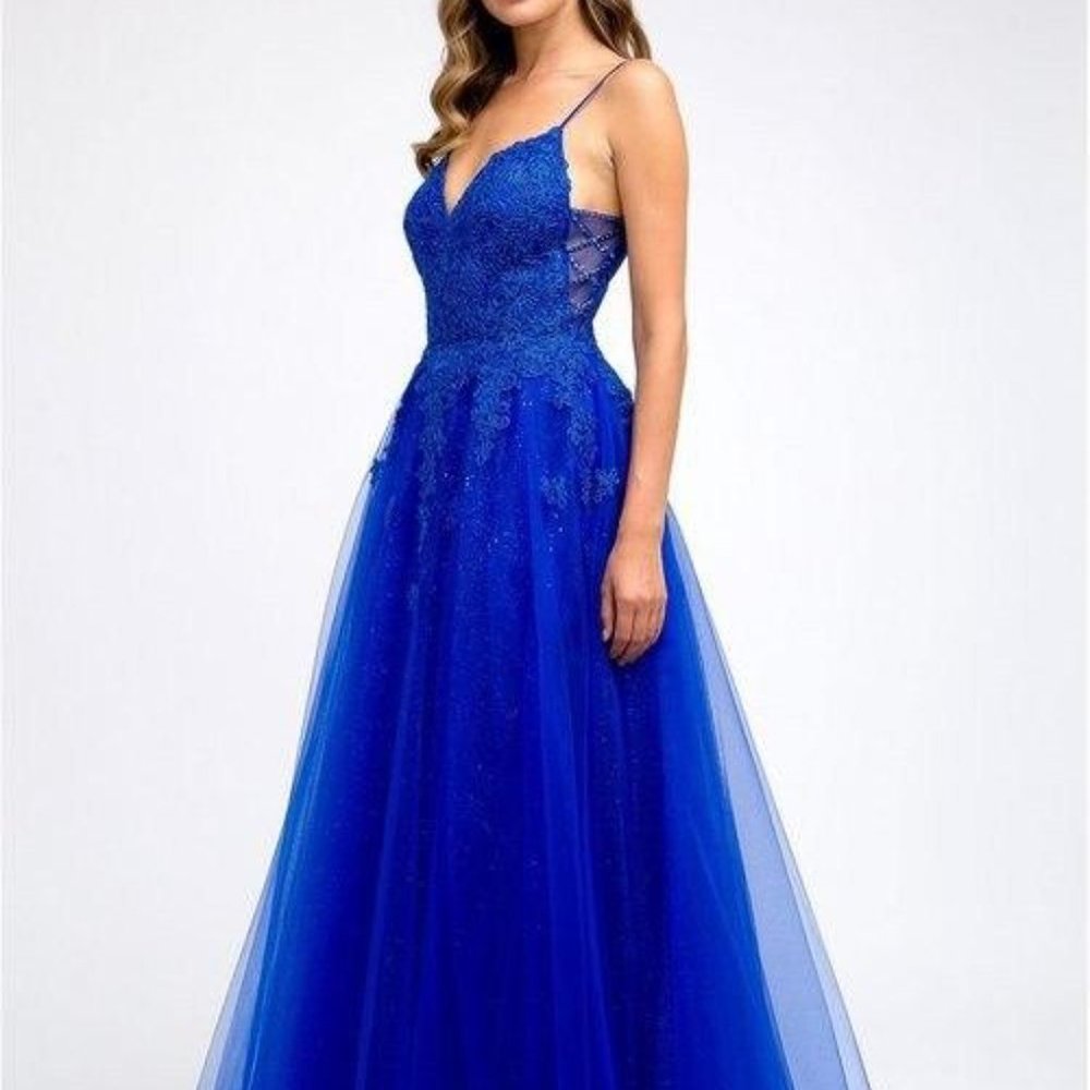 V-Neck A-Line Shape Prom Dress JT234
